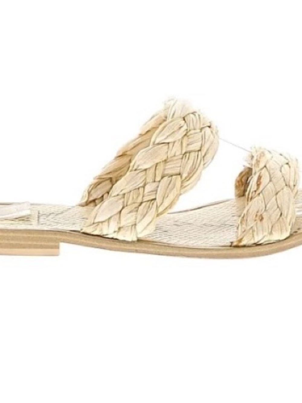 Braided Straw Slide Sandals - Natural